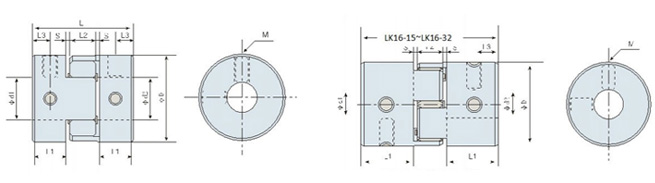LK16-1 Jaw Coupling - Set screw Type